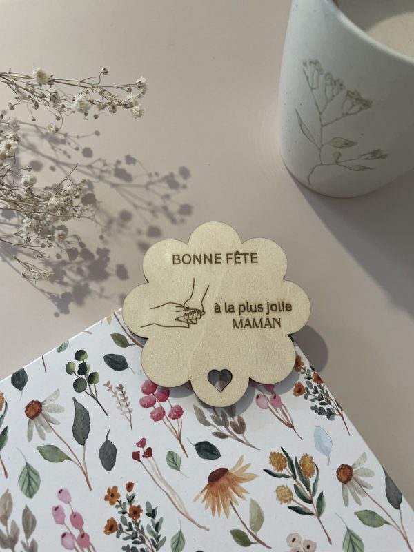 Magnet  fleur, mains, à la plus jolie maman