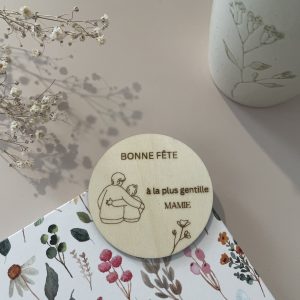 Magnet cercle, à la plus gentille mamie