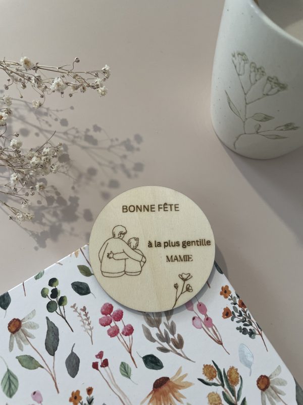 Magnet cercle, à la plus gentille mamie