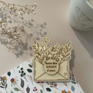 Magnet enveloppe fleurs maman/mamie