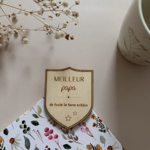 Magnet écusson meilleur papa/papy