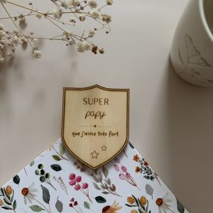 Magnet écusson super papa/papy