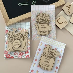 Cadeau école magnets en bois